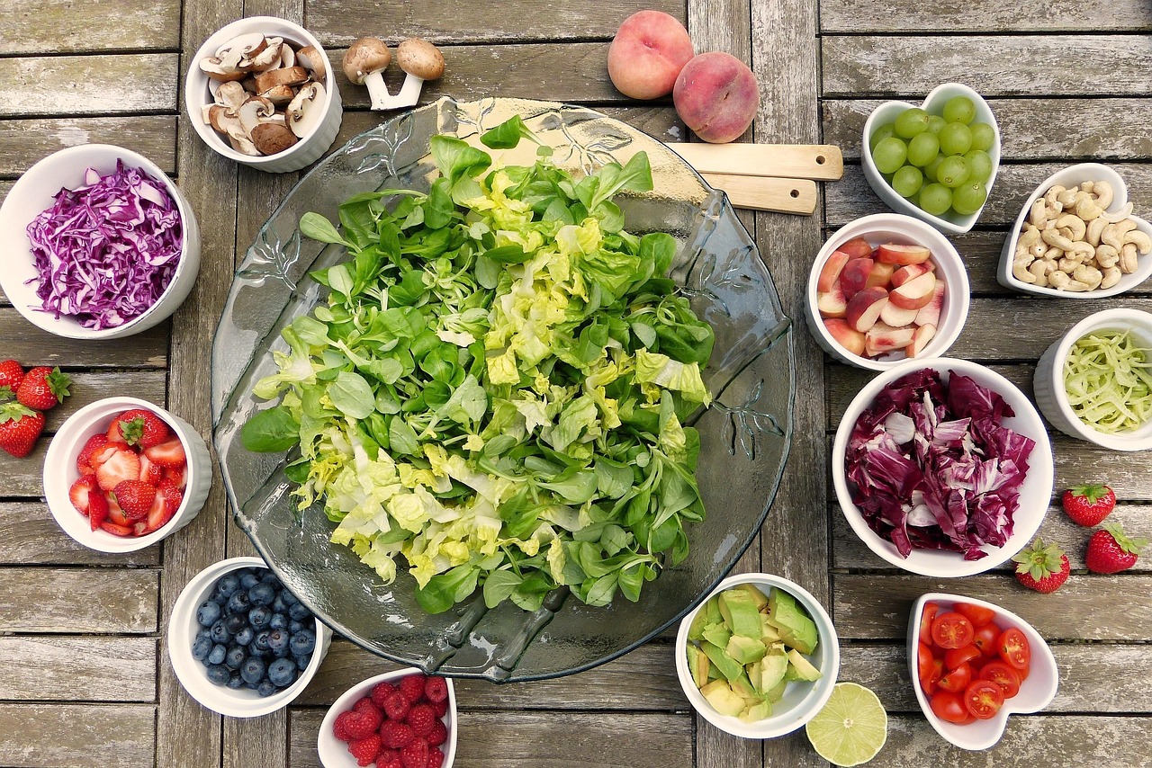 Healthy diet with fresh food and vegetables